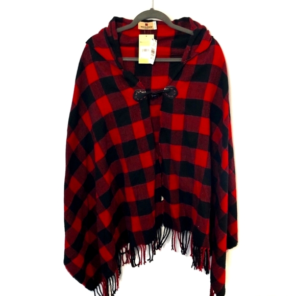 Hudson Bay Jackets & Blazers - 😍😍 NWT Plaid Poncho 😍😍